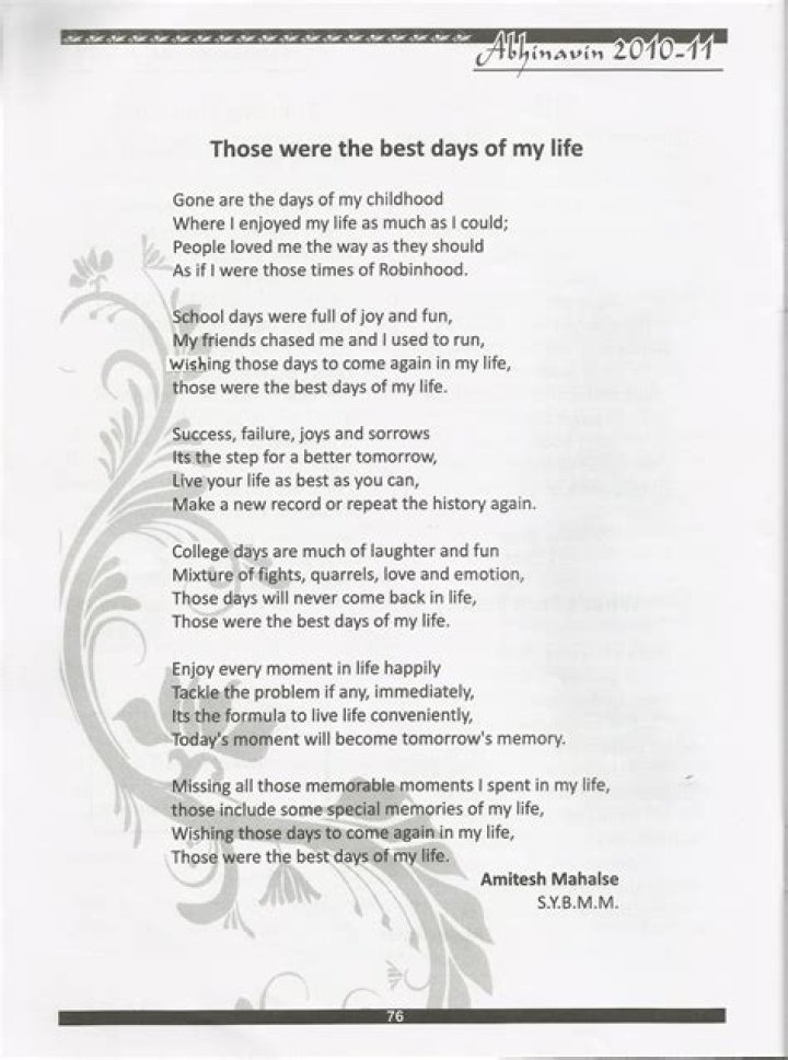 Those were the best days of my life, i.. lyrics