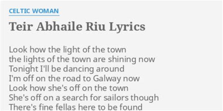 Tier abhaile riu lyrics lyrics