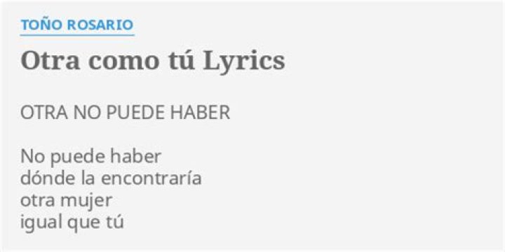 Toño Rosario Otra Como Tú Lyrics English Translation