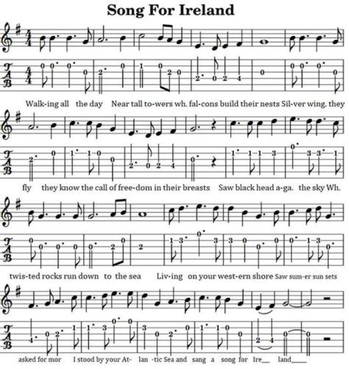 Traditional irish folk song lyrics