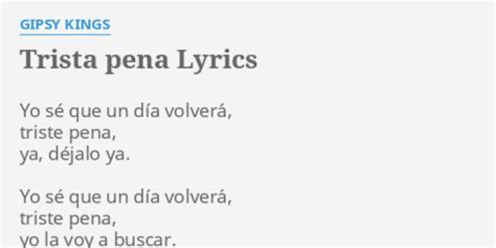 Trista pena lyrics