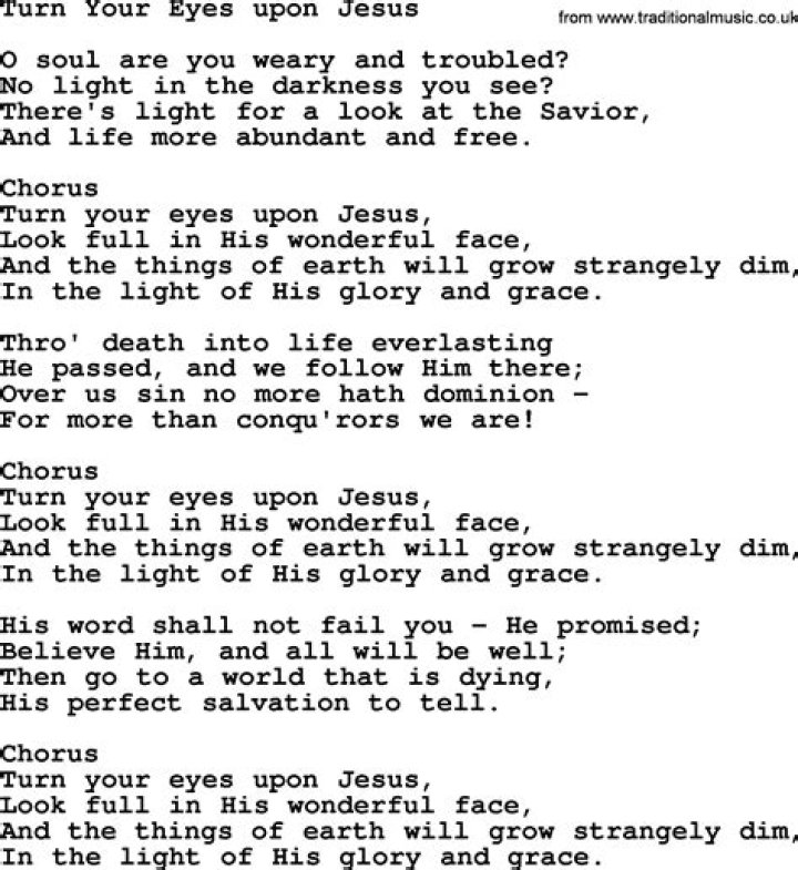 Turn your eyes upon jesus lyrics