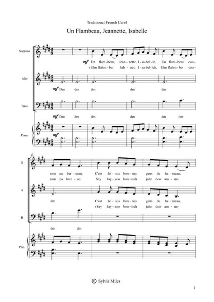 Un flambeau, jeannette, isabelle ...in french lyrics