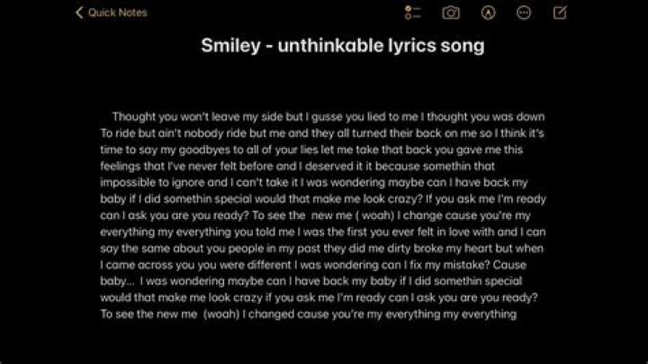 Unthinkable smiley lyrics