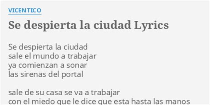 Vicentico Se Despierta la Ciudad Lyrics English Translation