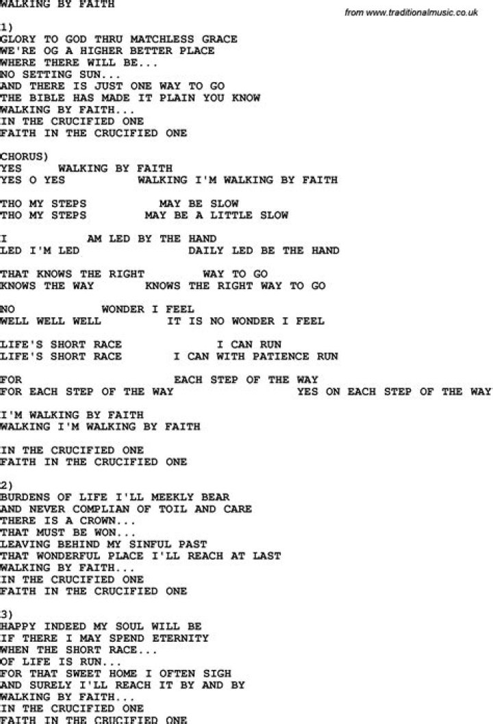 Walk by faith lyrics