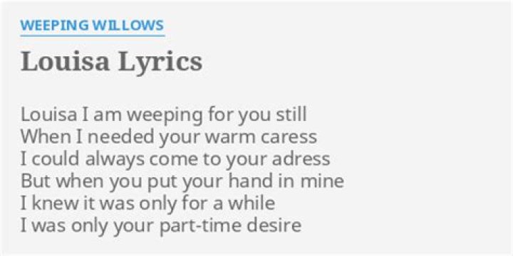 Weeping willows lyrics