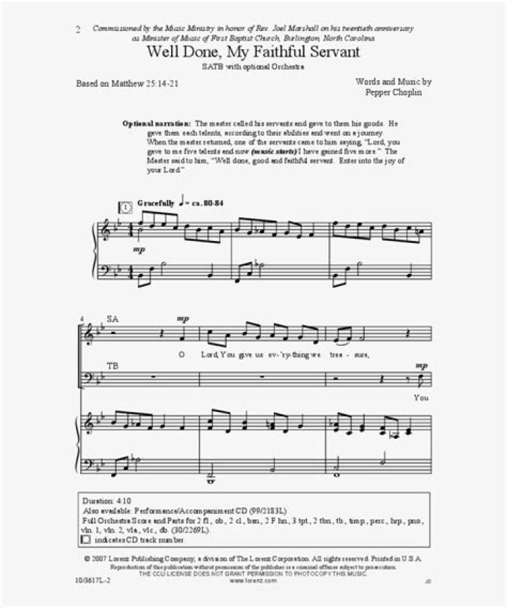 Well done faithful lyrics