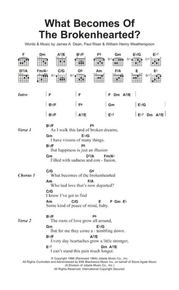 What becomes of the brokenhearted .. lyrics