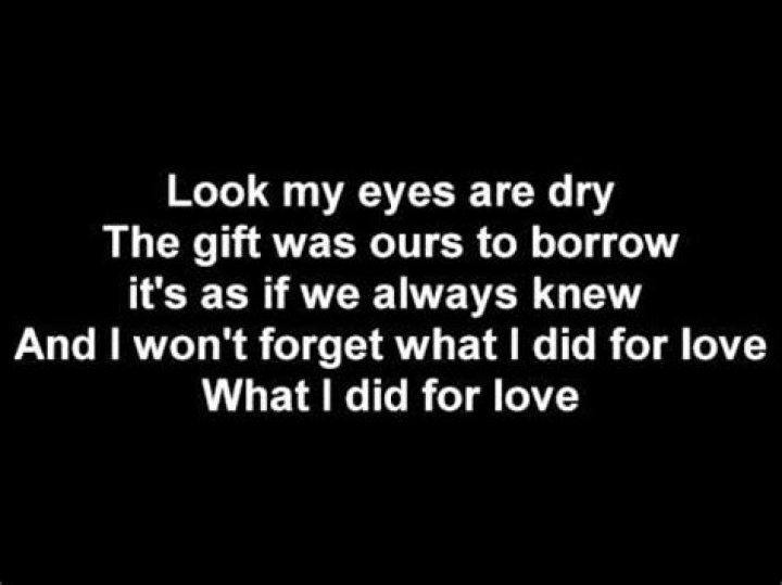 What i did for love lyrics