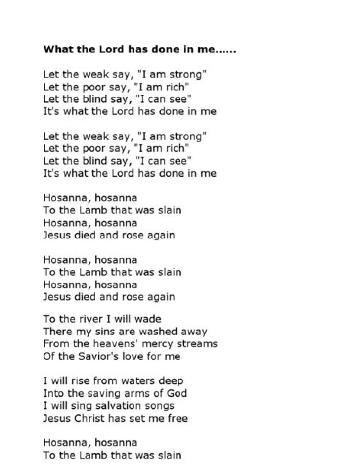 What the lord has done for me lyrics