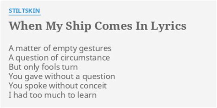 When my ship comes in lyrics