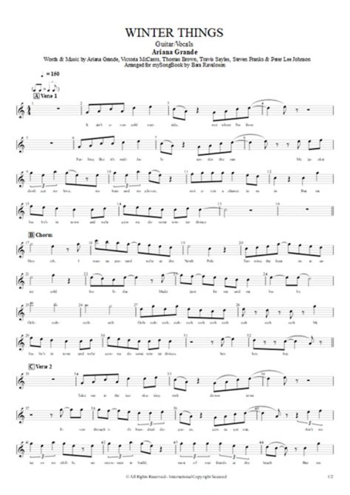 Winter things by ariana lyrics