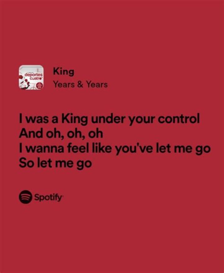 Woah oh oh i was the king under your control lyrics
