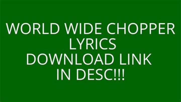 World wide choppers lyrics