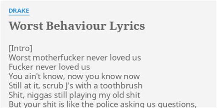 Worst behaviour lyrics