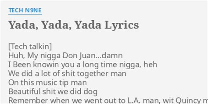 Yada yada yada lyrics