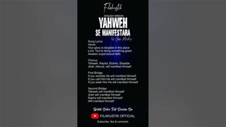 Yahweh se manifesta lyrics