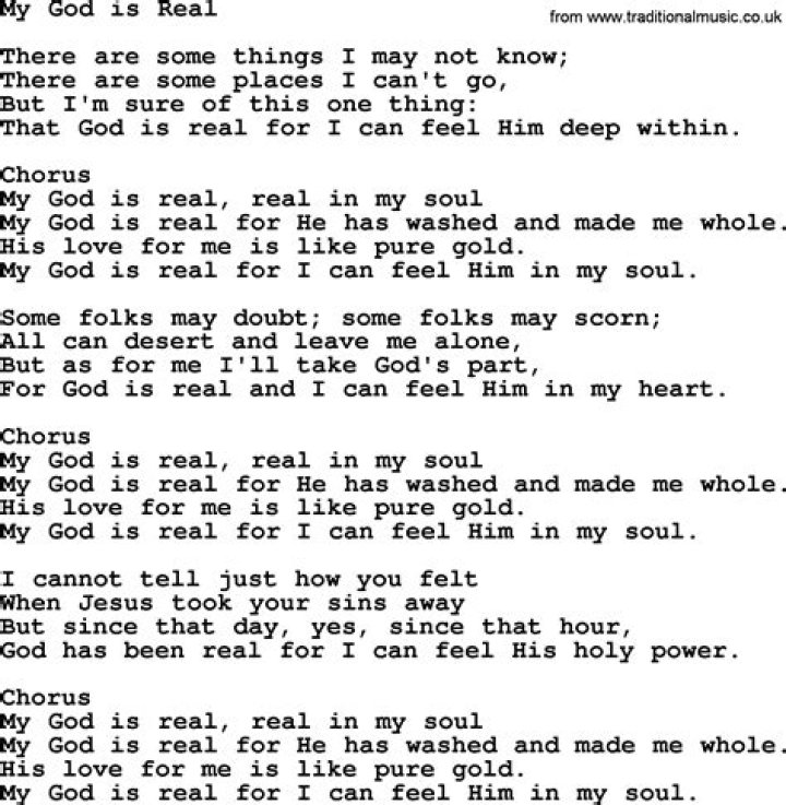 Yes god is real lyrics