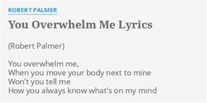 You overwhelm me lyrics