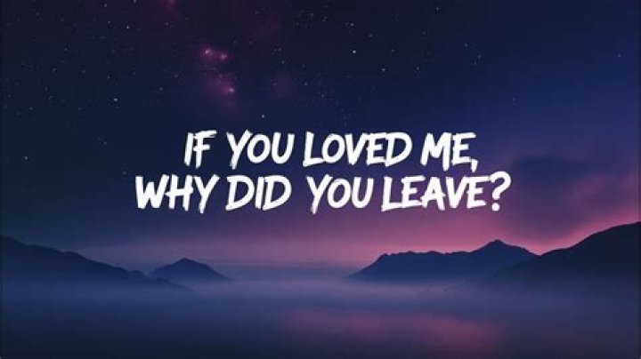You said you loved me so why would you leave... lyrics