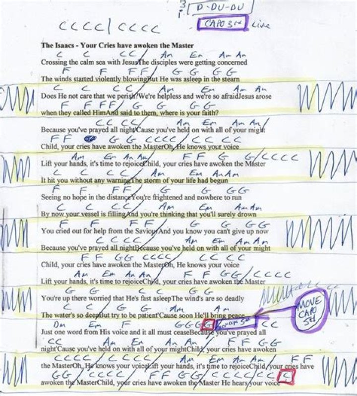 Your cries have awoken the master chord pattern lyrics