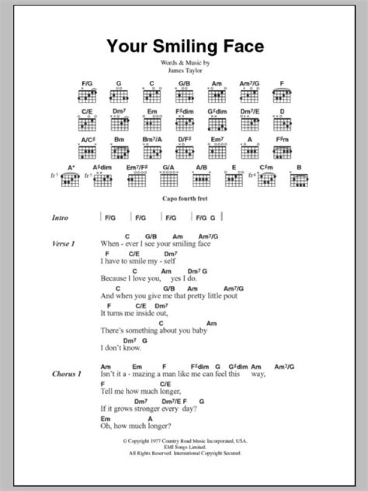 Your smiling face lyrics